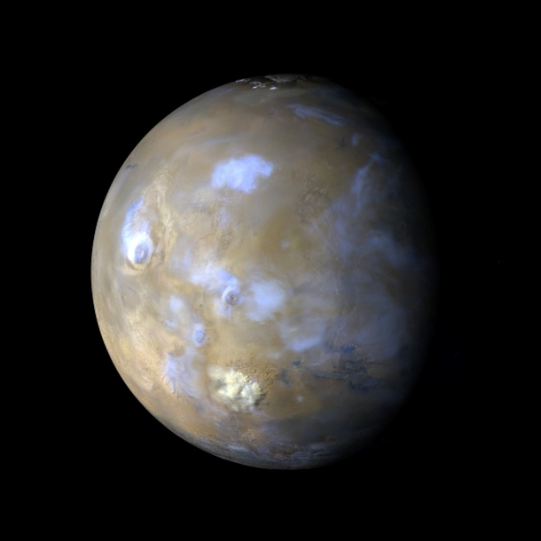 Dust storms and clouds on Mars