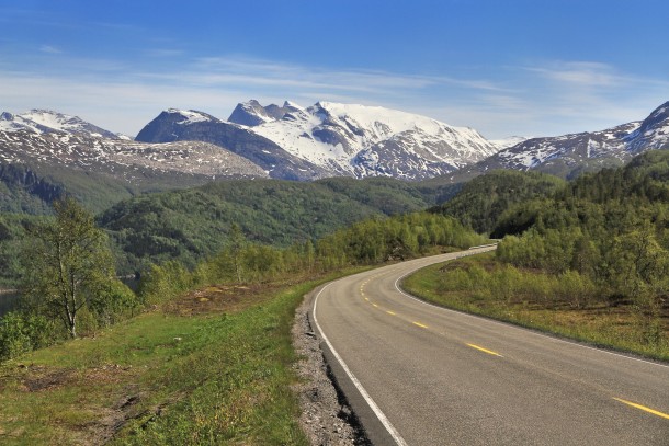 E road in Nordland region of Norway 