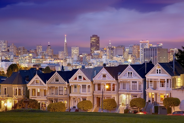 Early evening lights in San Francisco United States 