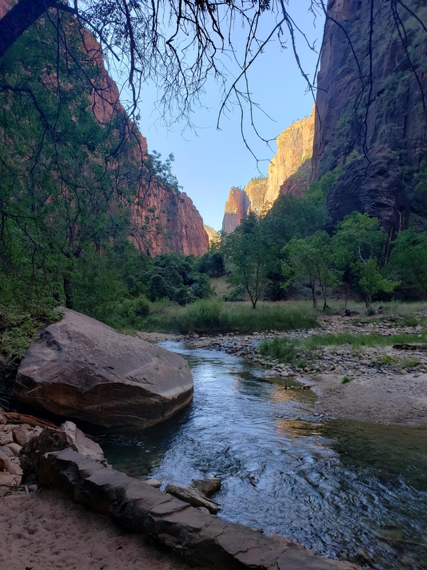 Early morning hike in Zion National Park Utah 