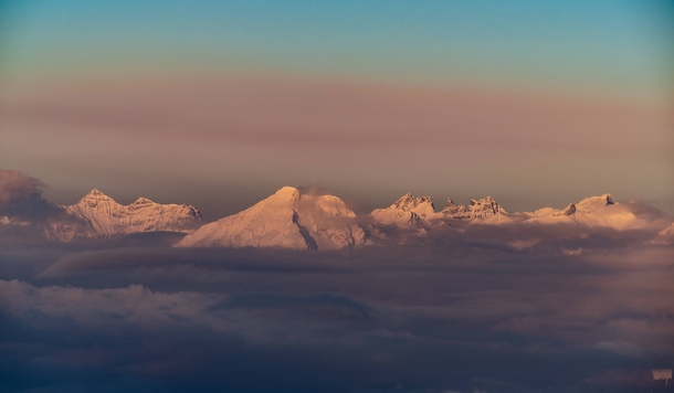 Early morning inversion over Valais Switzerland 