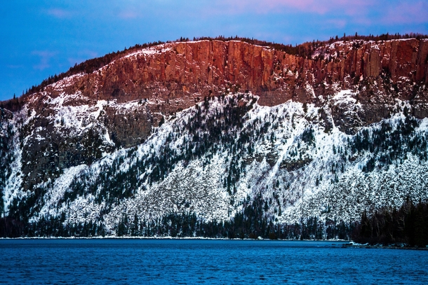 Early morning light hitting the rock formation named The Sleeping Giant OntarioCanadaxOC