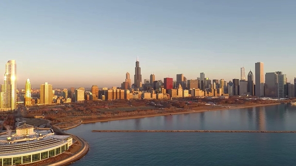 Early spring Chicago sunrise 