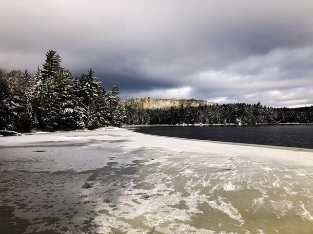 Early winter on a lake in Northern Ontario 