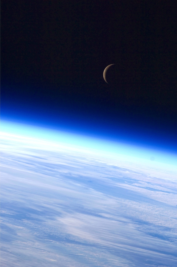 Earth and Moon by Expedition  crew member xpost rall 