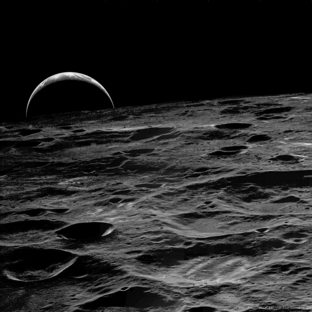 Earth Picture from Moon Orbit by Apollo  on February 