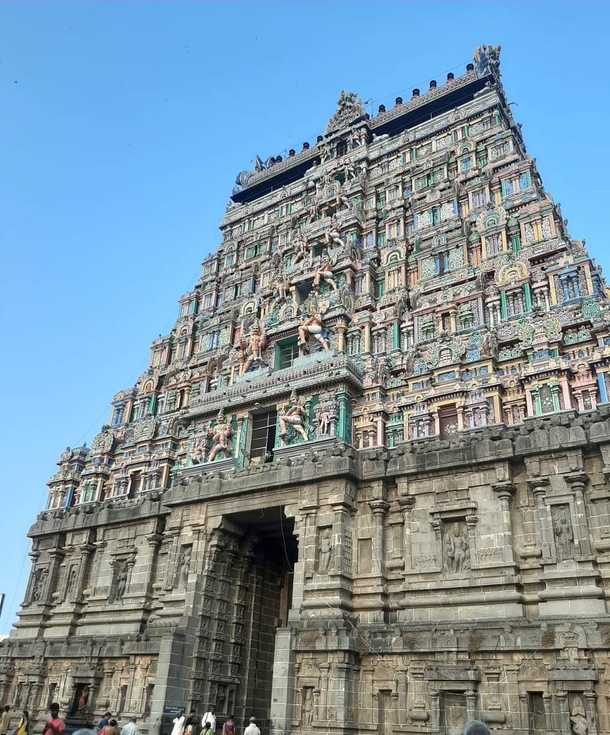 Eastern gopuram of th Century Chidambaram Nataraja Temple in Tamil Nadu India 