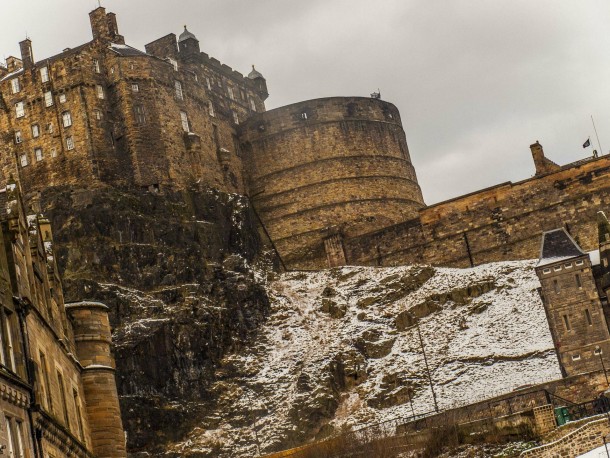 Edinburgh Castle during some mild February Snows 