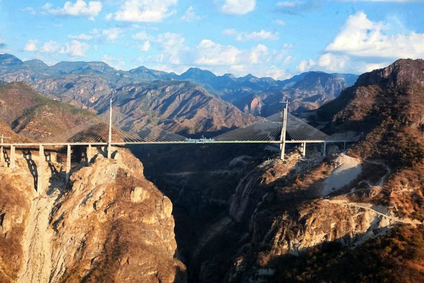 El Baluarte bridge in the heart of Mexicos Sierra Madre Worlds highest suspension bridge 