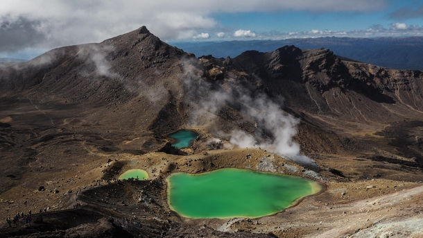 Emerald Lakes in Tongariro National Park New Zealand - 