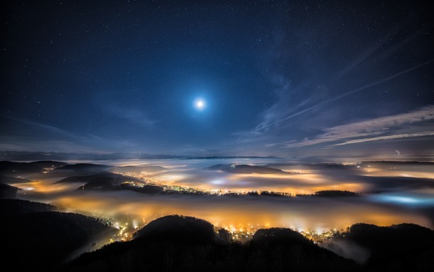 Empire Of The Lights - Taken from the peak of Uetliberg a Swiss mountain plateau next to Zurich 