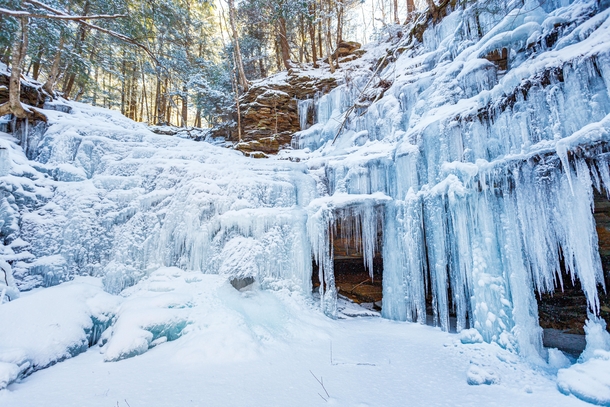 Entombed in ice  Endless mountains region Pennsylvania USA