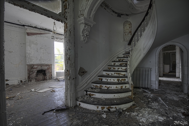 Epic Spiral Staircase Inside an Abandoned Victorian Mansion 