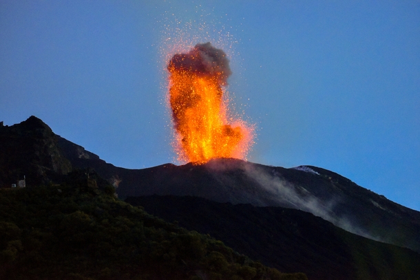 Eruption of the Stromboli Italy 