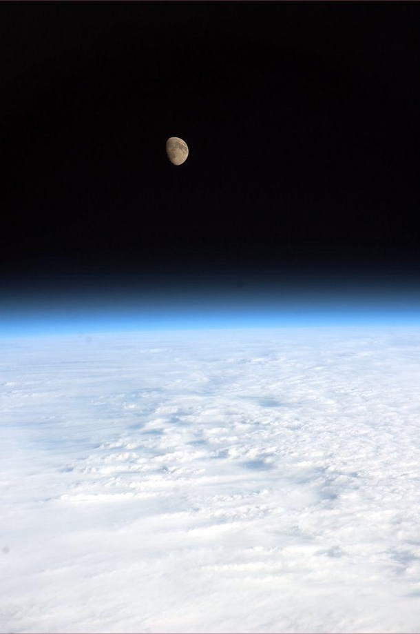 ESANASA The Earth and the moon as seen on Jan   from the International Space Station by astronaut Paolo Nespoli