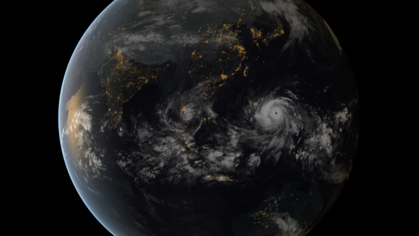 EUMETSAT Image of Typhoon Haiyan striking the Philippines 