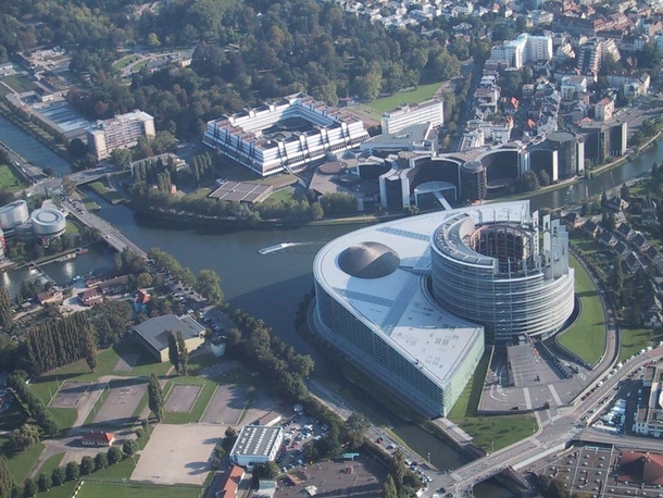 European parliament from above Strasbourg France 