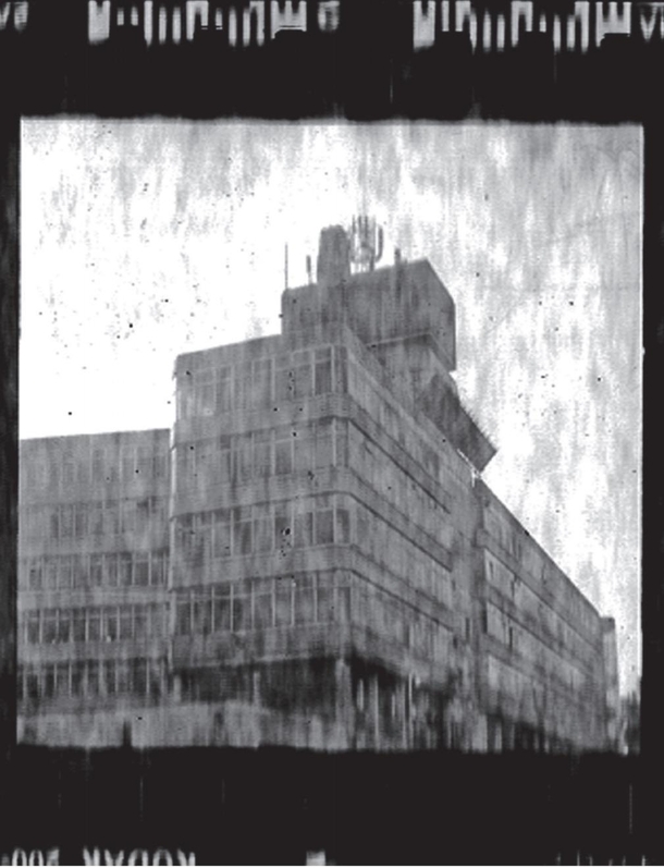 Experimental film scan of this huge abandoned building near mine it dominates the whole skyline and is very eerie in winter