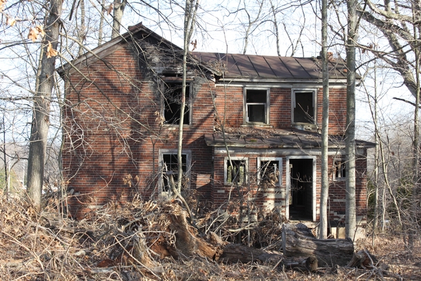 Exterior of abandoned house seemingly in the woods - Photorator