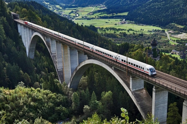 Falkenstein viaduct on the Tauern railroad Austria by H-P Kurz 