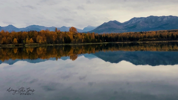 Fall colors at Otter Lake Alaska 