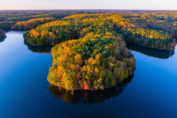 Fall Foliage at Liberty Reservoir in Maryland 