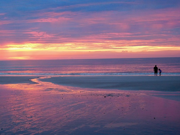 Father and daughter sunrise Amelia Island FL 