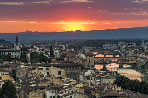 Fiery Firenze - Sunset over Florence Italy OC