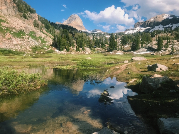 Finally completed a -mile day hike Ive been dying to do for many years Alaska Basin Trail Wyoming 