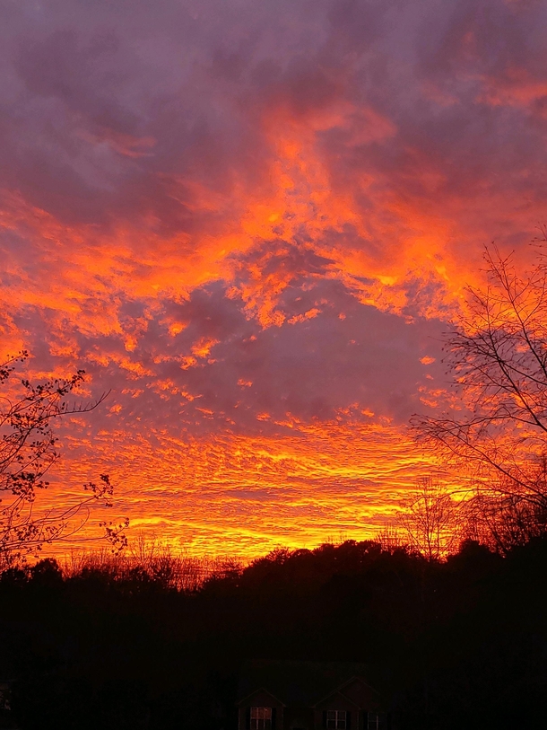 Fire in the sky at sunset North Georgia US 
