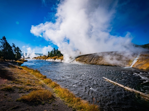 Firehole River Excelsior Geyser Yellowstone NP 