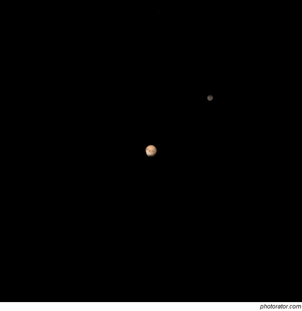 First colour movie of Pluto and Charon taken by New Horizons 