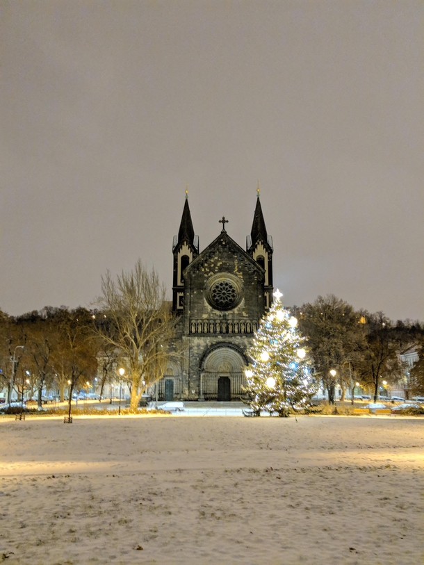 First good snow of the year in Prague 