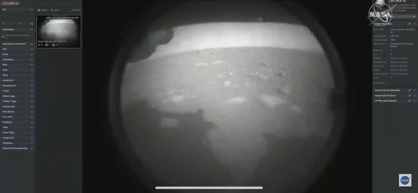FIRST IMAGE FROM PERSEVERANCE image from nasa youtube channel