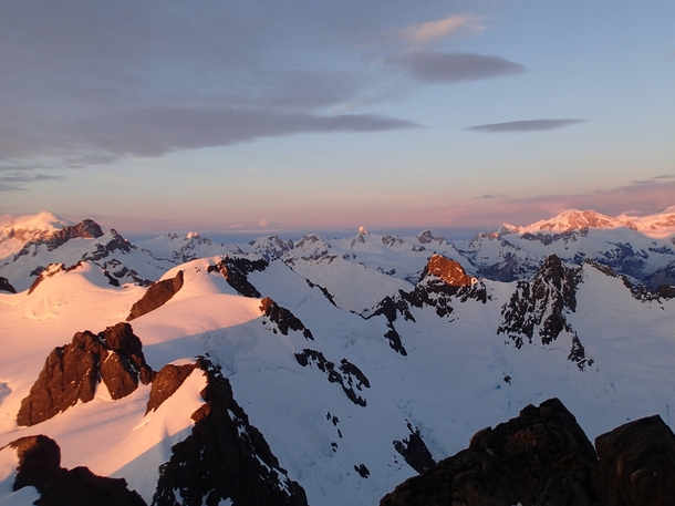 First light on the Patagonian Andes 