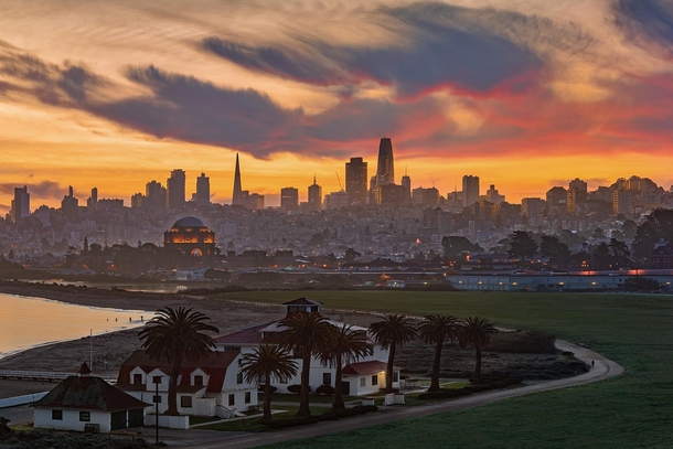 First light over San Francisco
