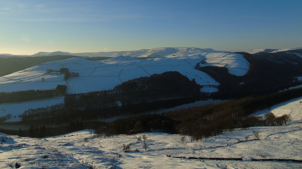 First snow Derbyshire England 