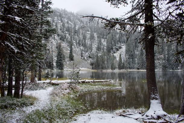 First snow of the season at Hoffer Lake Oregon 