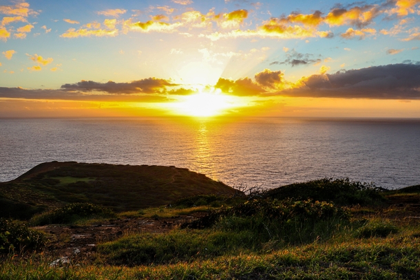 First Sunrise of  Hanauma Bay Ridge Hawaii 