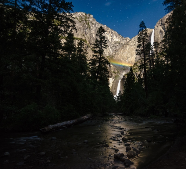 First time chasing Moonbow over Yosemite Falls was a success Yosemite National Park 