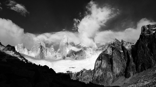 Fitz Roy in black and white 