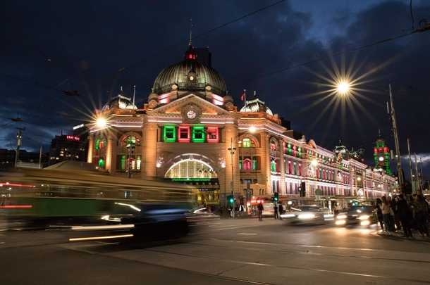 Flinders Street railway station Melbourne in December 