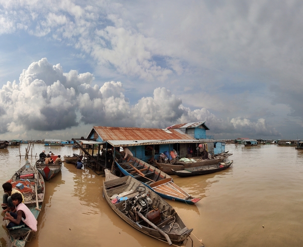 Floating fishing village in Cambodia 