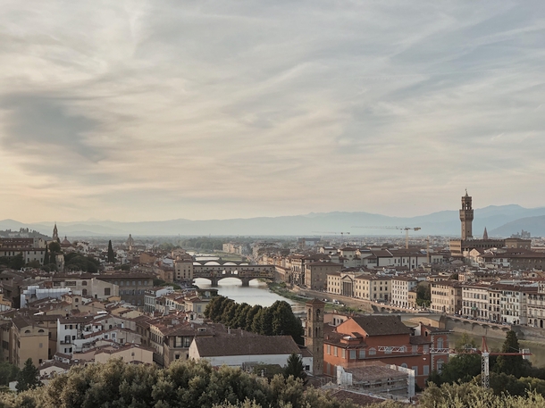 Florence at sun set from the top of Piazzale Michelangelo