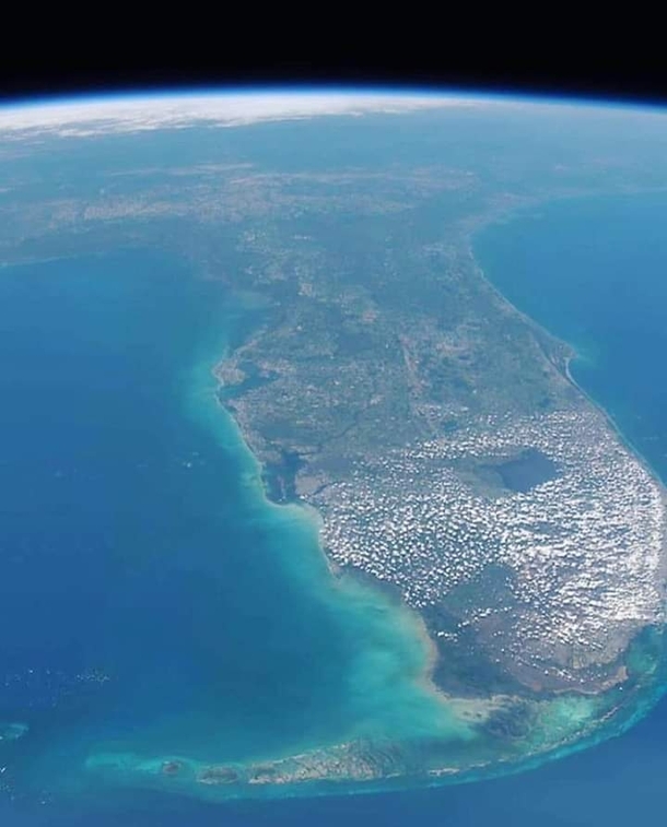 Florida from space by astronaut Nick Hague on the ISS