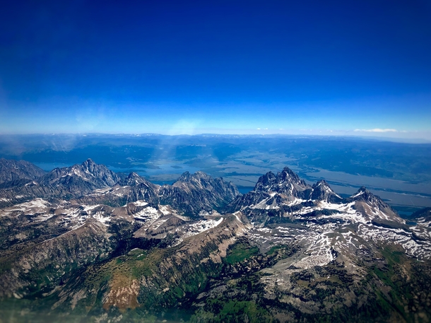 Flying east after departing from Driggs Idaho airport Grand Tetons   x 