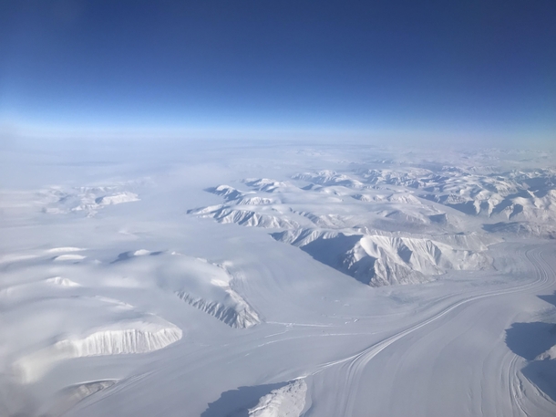 Flying over Greenland today 
