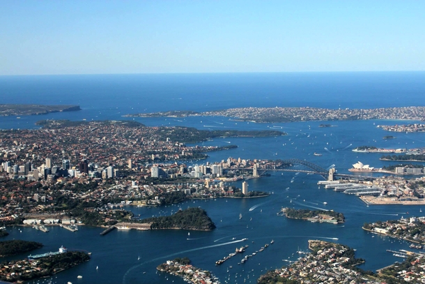 Flying over Sydney Australia 