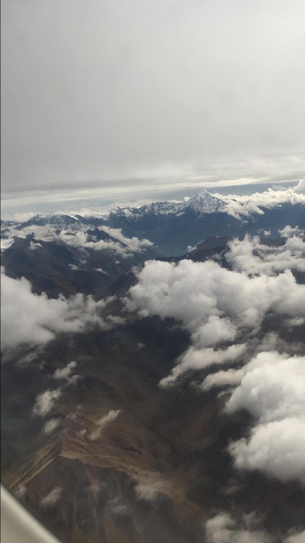 Flying over the Andes in Peru today couldnt stop looking out the window 