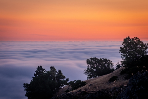 Fog Blanket over San Francisco from Mt Tamalpais California